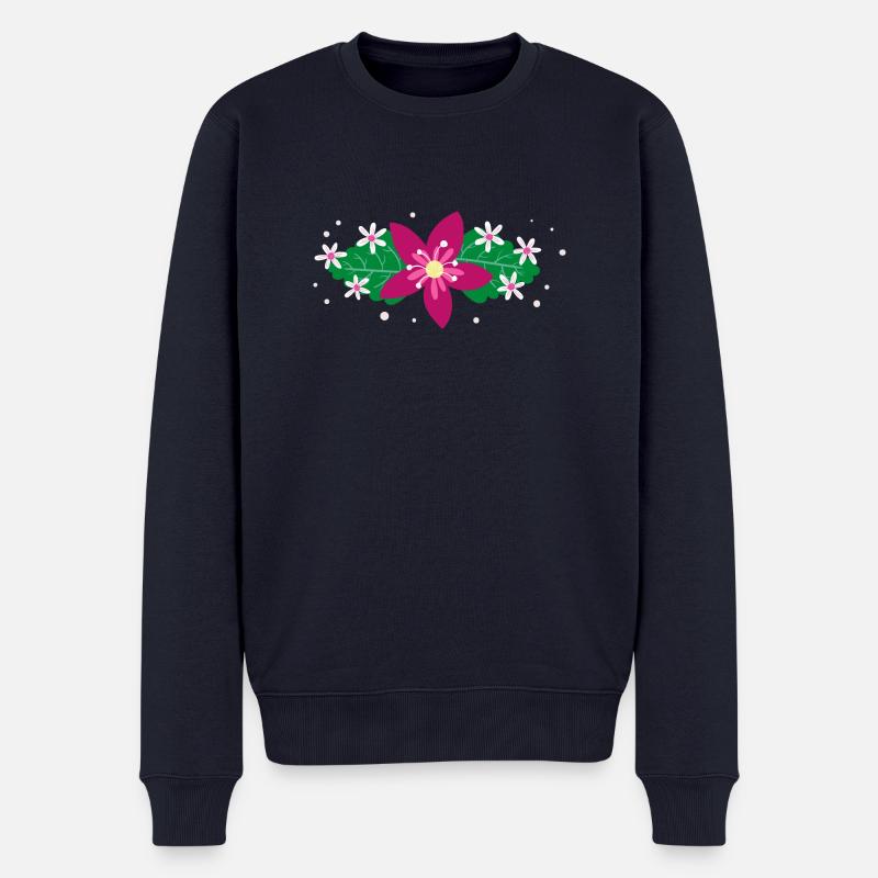 Flower Blume Pflanze - Männer Premium Bio Pullover - Navy