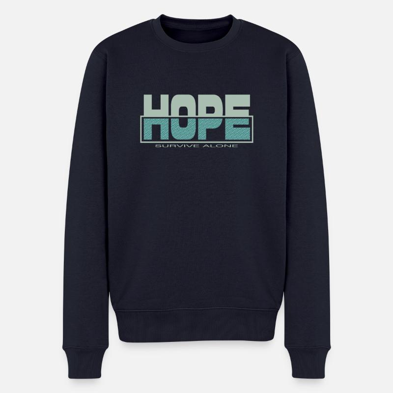 HOPE survive alone - Pull Premium bio Homme - bleu marine