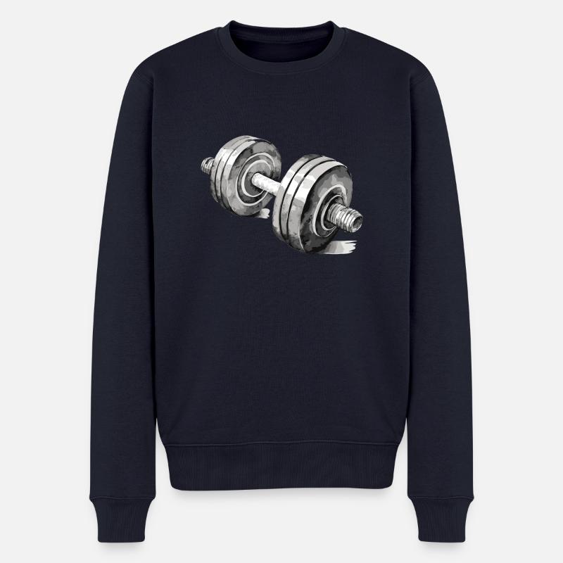 Hantel Bodybuilding - Männer Premium Bio Pullover - Navy