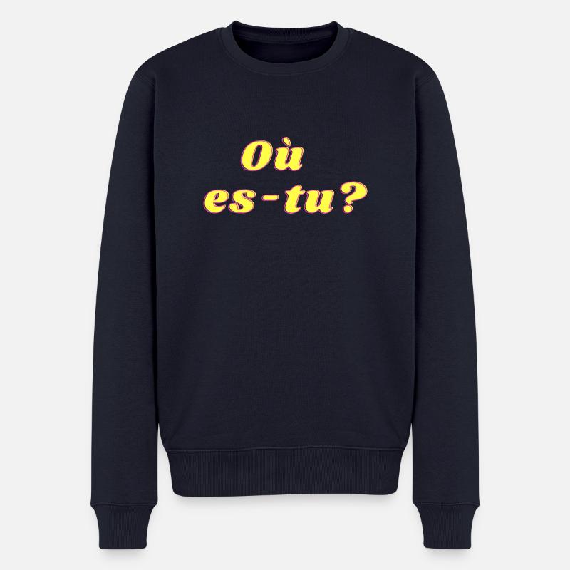 ou es tu - Pull Premium bio Homme - bleu marine