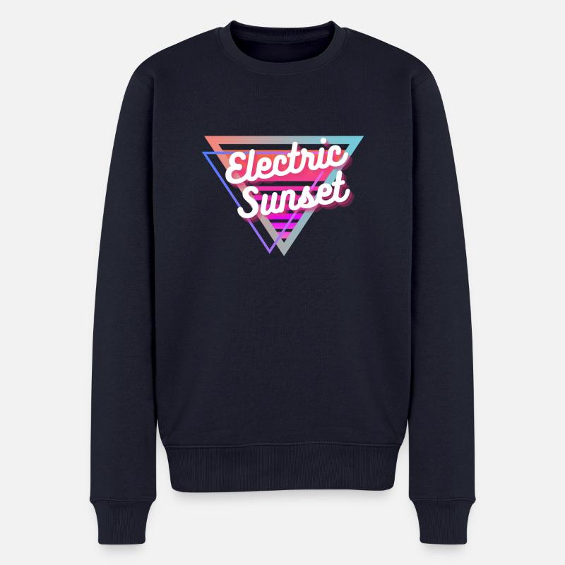 Electric Sunset - Männer Premium Bio Pullover - Navy