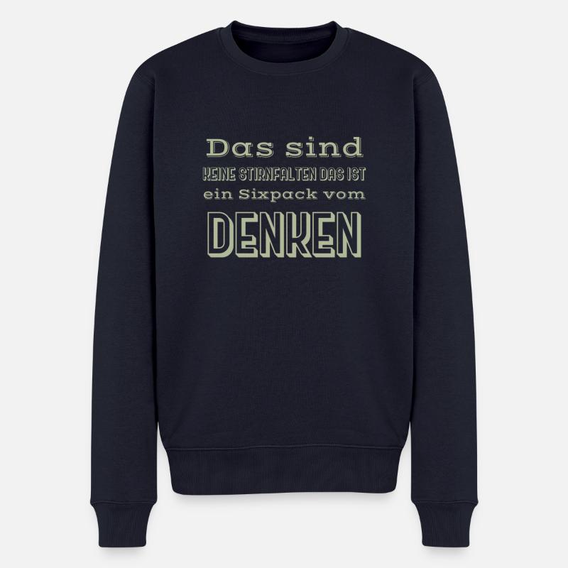 sixpack spruch - Männer Premium Bio Pullover - Navy