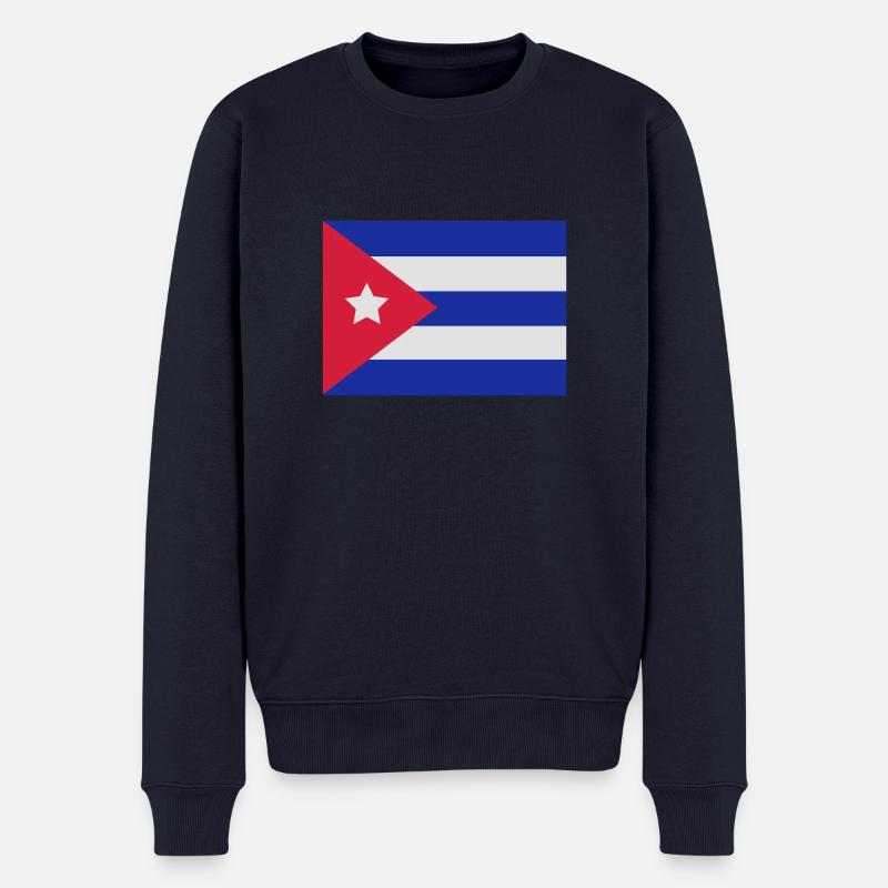fahne_kuba - Männer Premium Bio Pullover - Navy