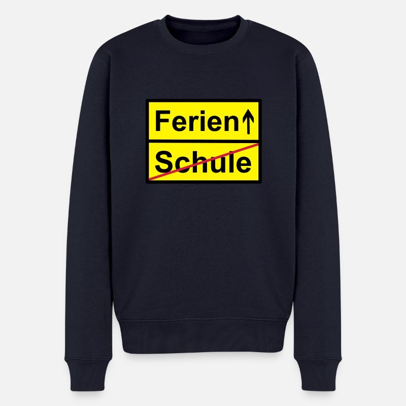 Schule Ferien Schild Vektor - Männer Premium Bio Pullover - Navy