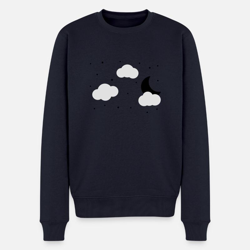 Mond, Sterne und Wolken - Männer Premium Bio Pullover - Navy