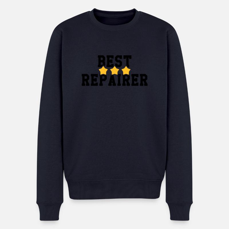 réparateur / réparation / réparer / bricolage - Pull Premium bio Homme - bleu marine