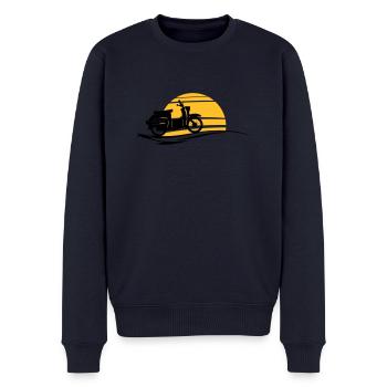 Fahrzeug - Schwalbe Sonne - Männer Premium Bio Pullover - Navy - Vorne - Nico (187cm)