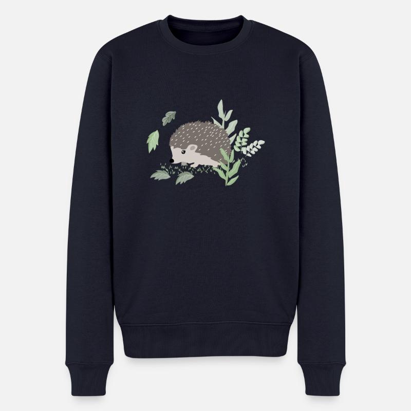 Niedlicher Igel - Männer Premium Bio Pullover - Navy