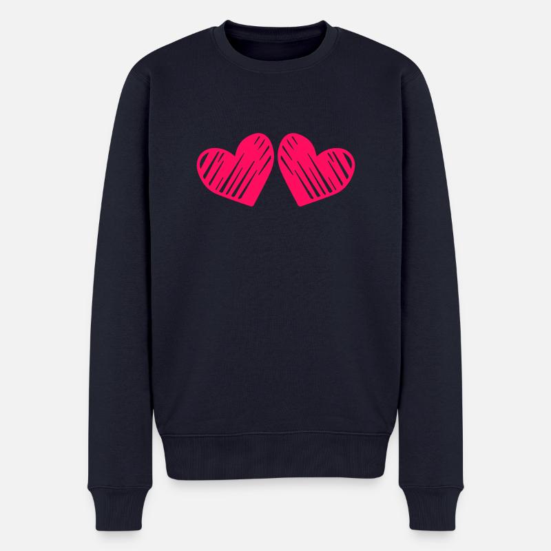 herzen - Männer Premium Bio Pullover - Navy