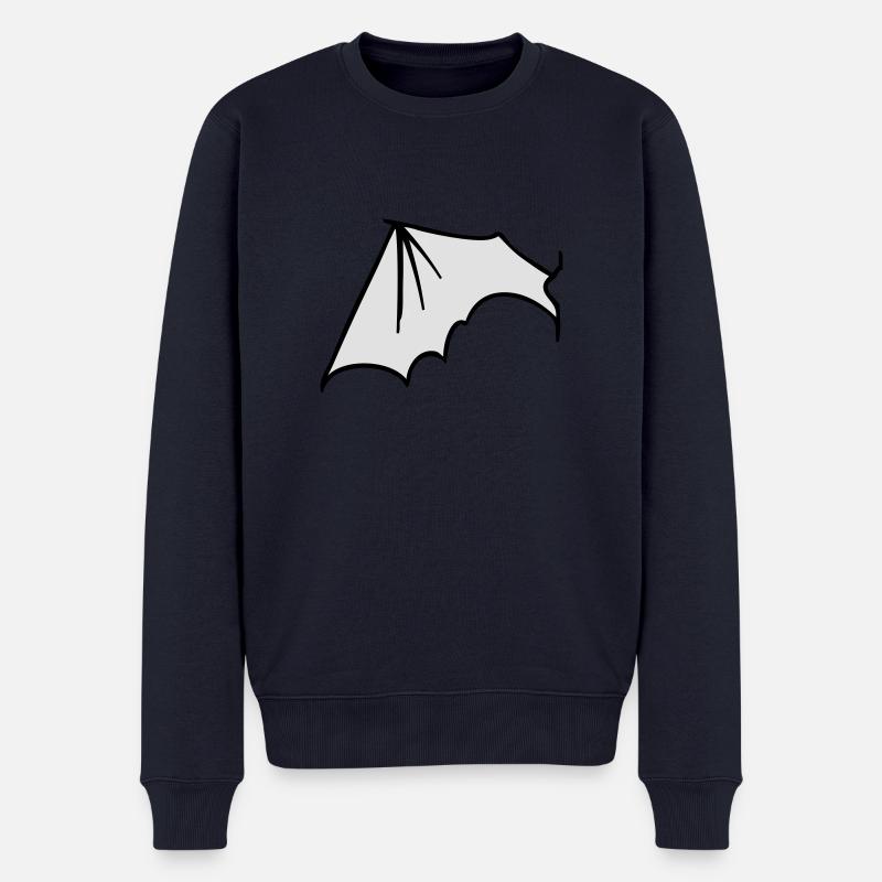 batwing_left - Männer Premium Bio Pullover - Navy