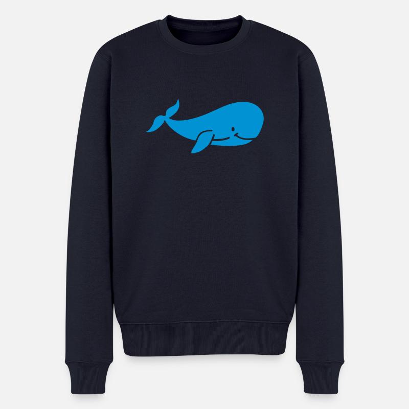 Wal - Männer Premium Bio Pullover - Navy
