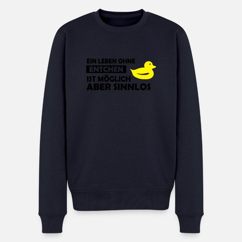 ein leben ohne entchen - Männer Premium Bio Pullover - Navy