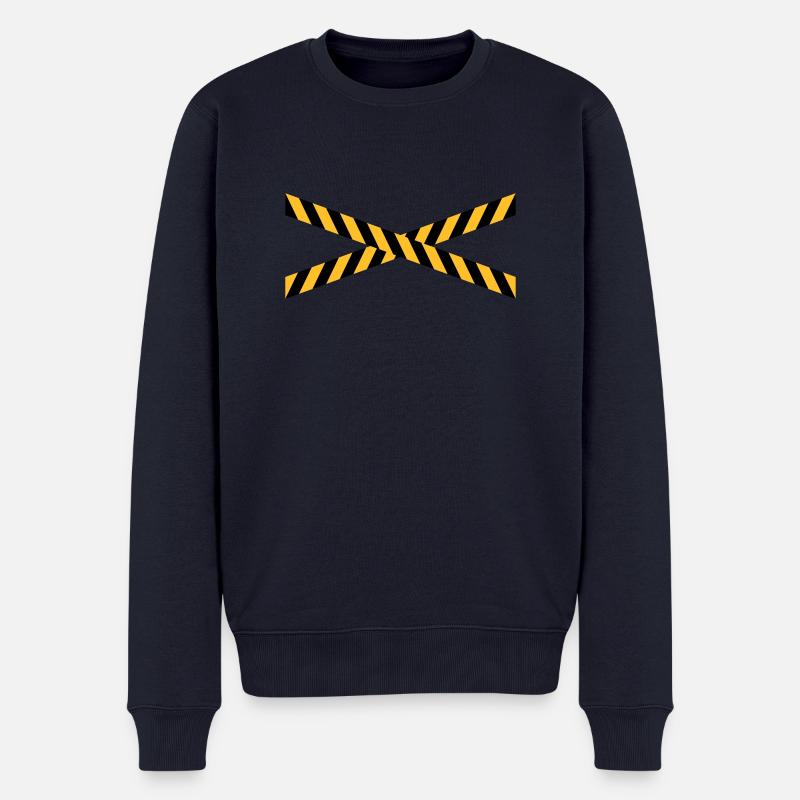 Linie Design Absperrband - Männer Premium Bio Pullover - Navy