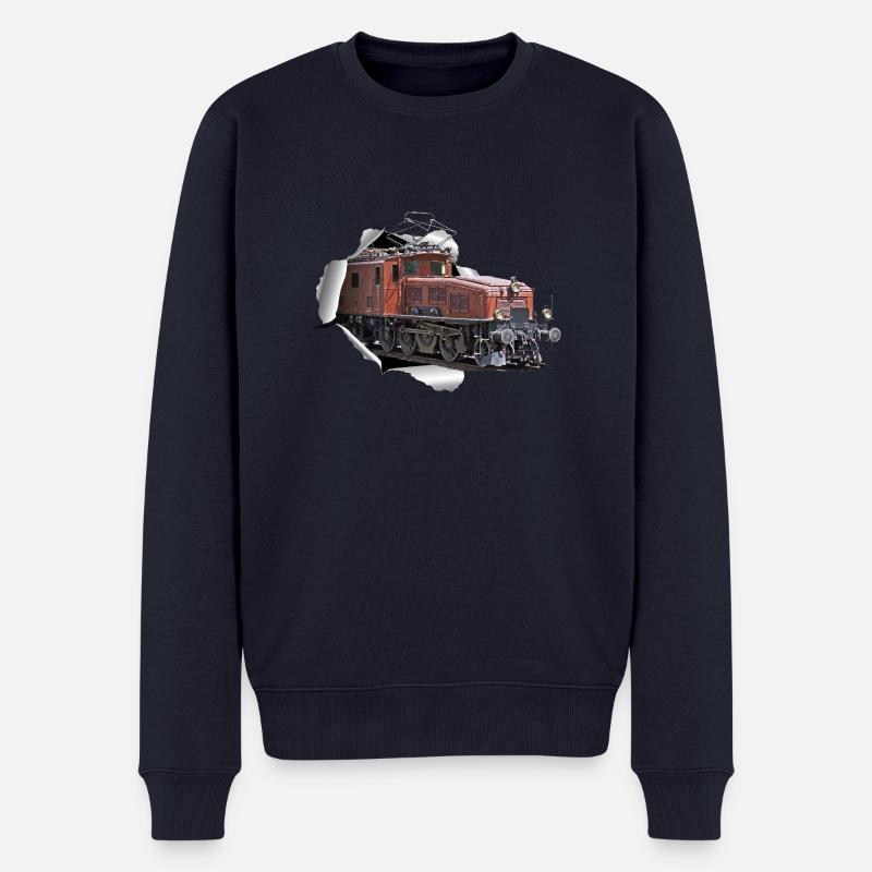 SBB Krokodil CE6 8 durchbricht Papier - Männer Premium Bio Pullover - Navy