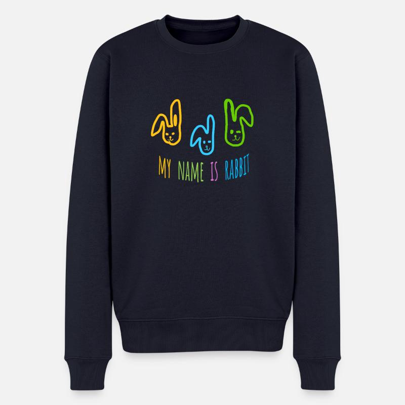 Mein Name ist Hase - my name is rabbit - Männer Premium Bio Pullover - Navy