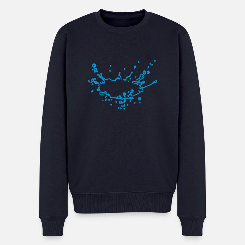 Wasserspritzer - Männer Premium Bio Pullover - Navy