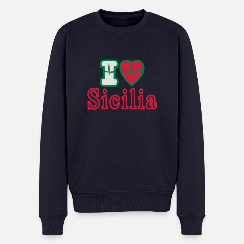 Sicilia - Männer Premium Bio Pullover - Navy