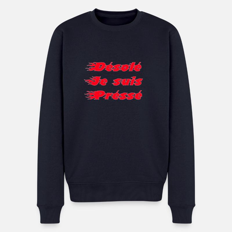 je suis préssé - Pull Premium bio Homme - bleu marine