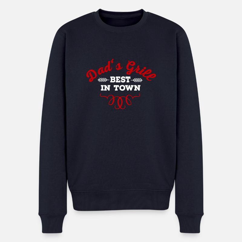 Grill - Männer Premium Bio Pullover - Navy