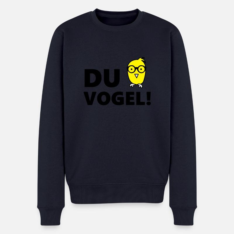 du_vogel - Männer Premium Bio Pullover - Navy