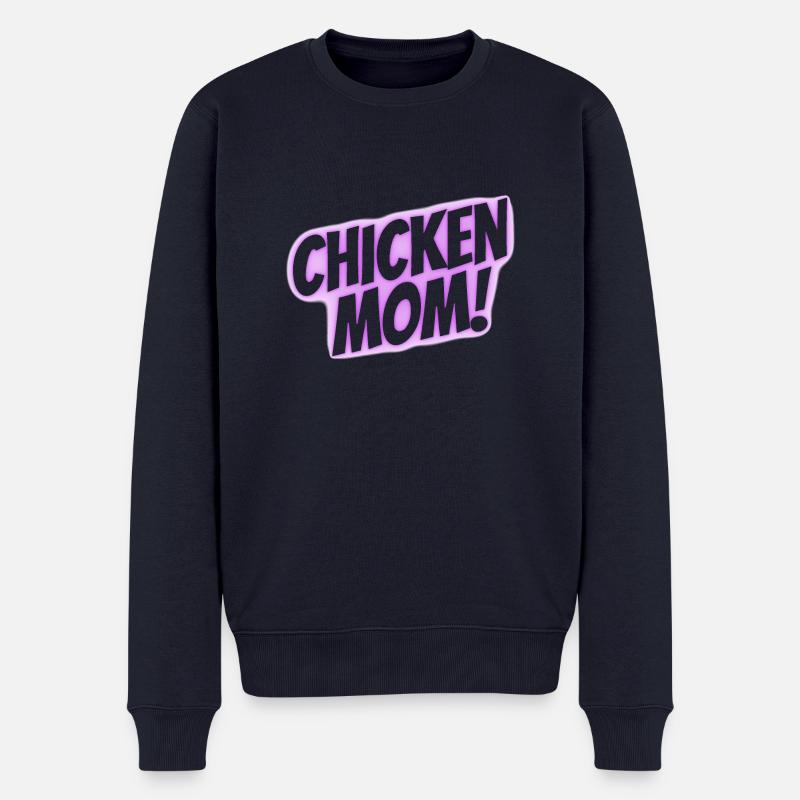chicken mom - Männer Premium Bio Pullover - Navy