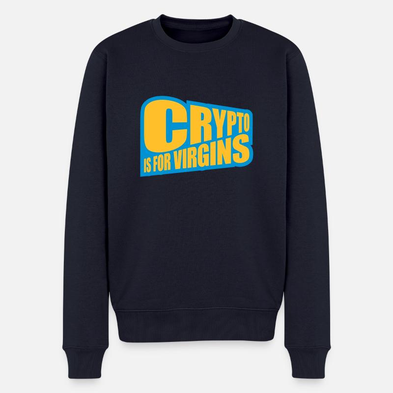 crypto is for virgins - Männer Premium Bio Pullover - Navy