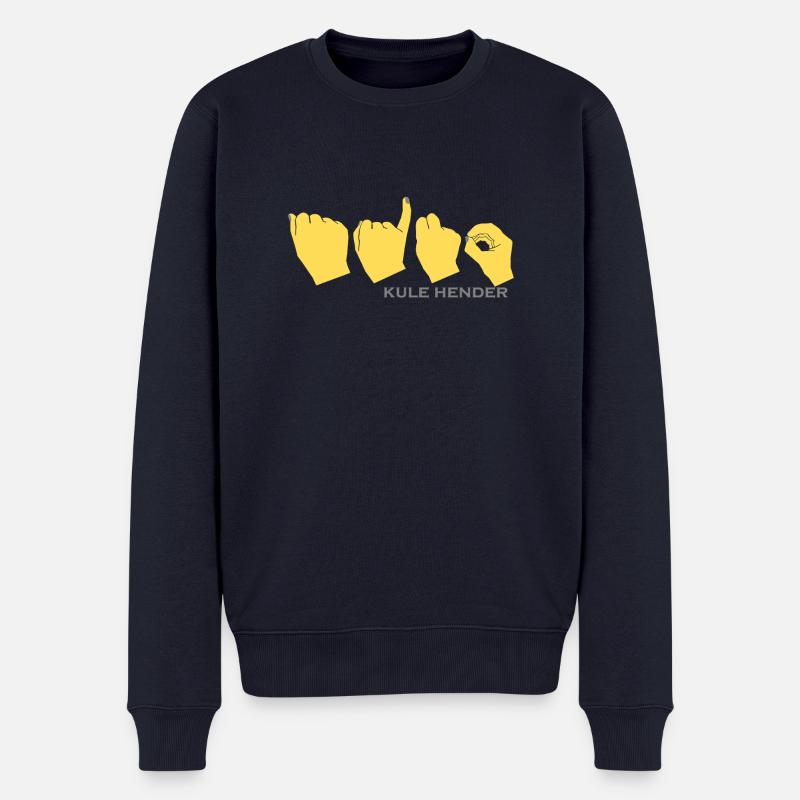 Aino mit senfgelber Farbe - Männer Premium Bio Pullover - Navy