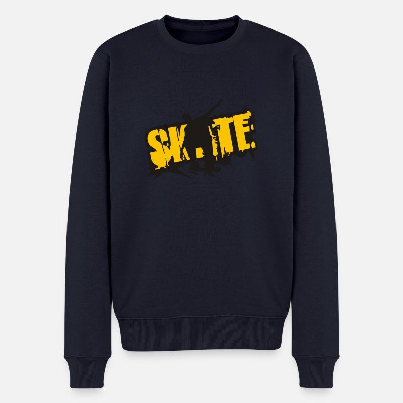 Skate - Männer Premium Bio Pullover - Navy