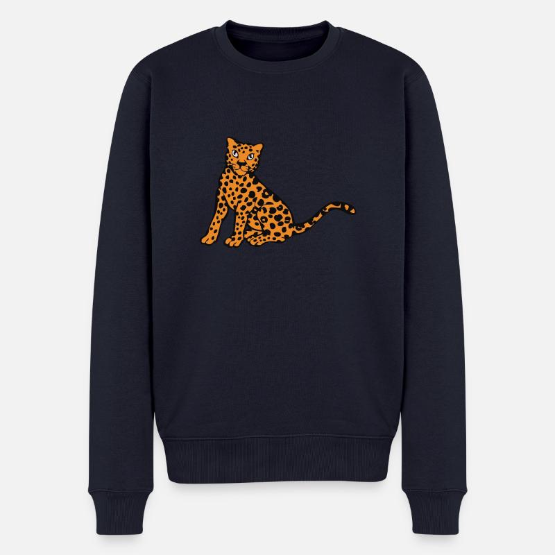 leopard - Männer Premium Bio Pullover - Navy