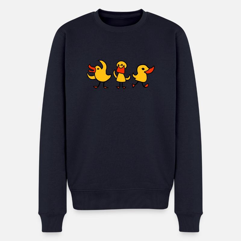 3 Enten - Männer Premium Bio Pullover - Navy