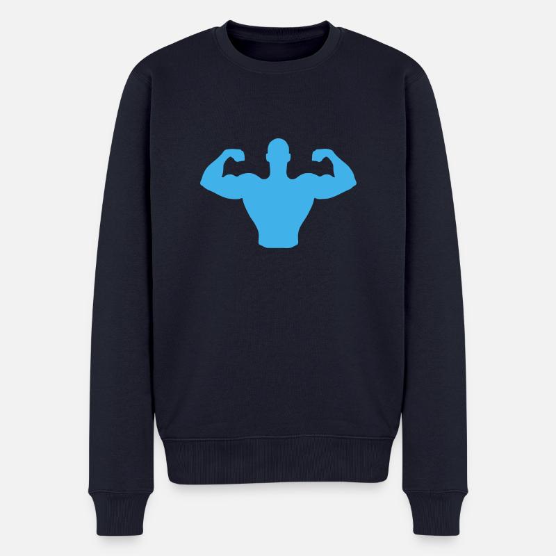bodybuilding_1 - Männer Premium Bio Pullover - Navy