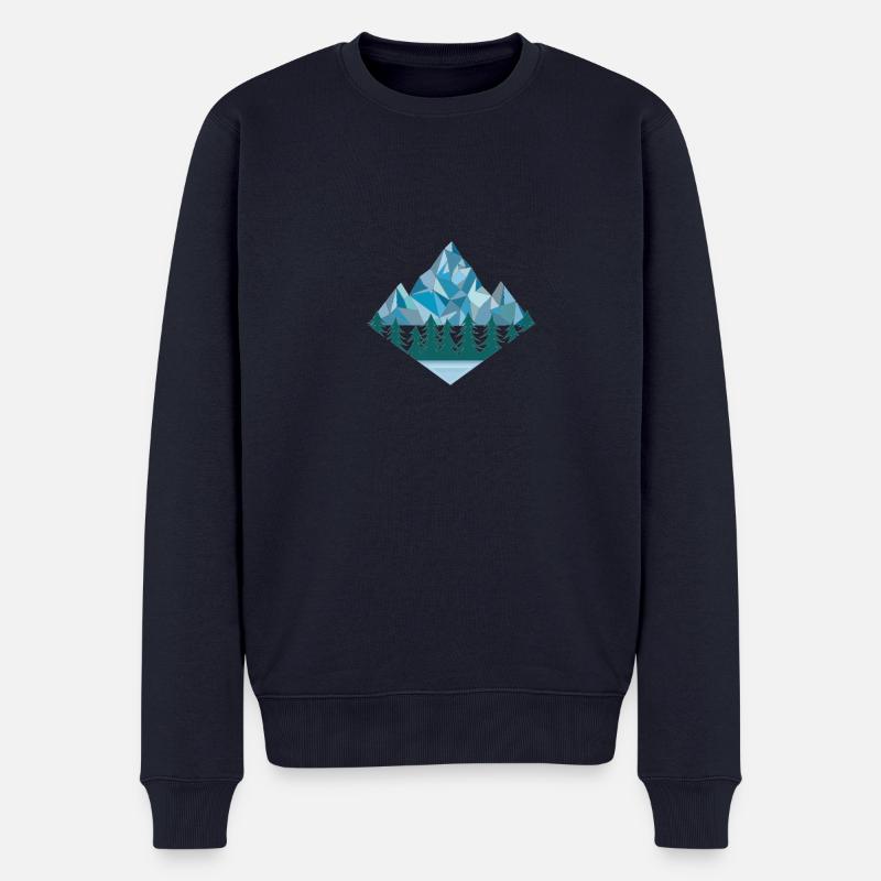 Berge - Männer Premium Bio Pullover - Navy