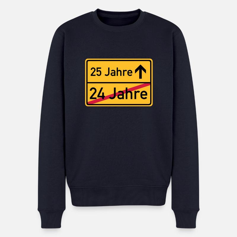 ortsschild_25__jahre__f3 - Männer Premium Bio Pullover - Navy