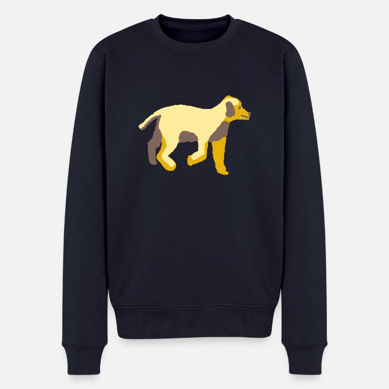 Hund - Männer Premium Bio Pullover - Navy