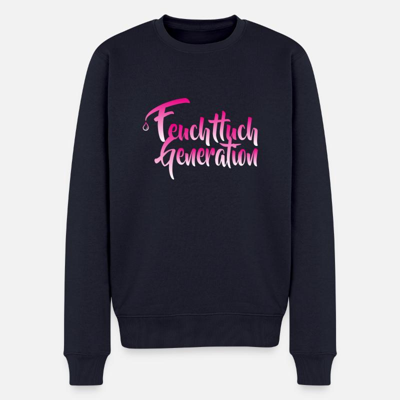 feuchttuch pink - Männer Premium Bio Pullover - Navy