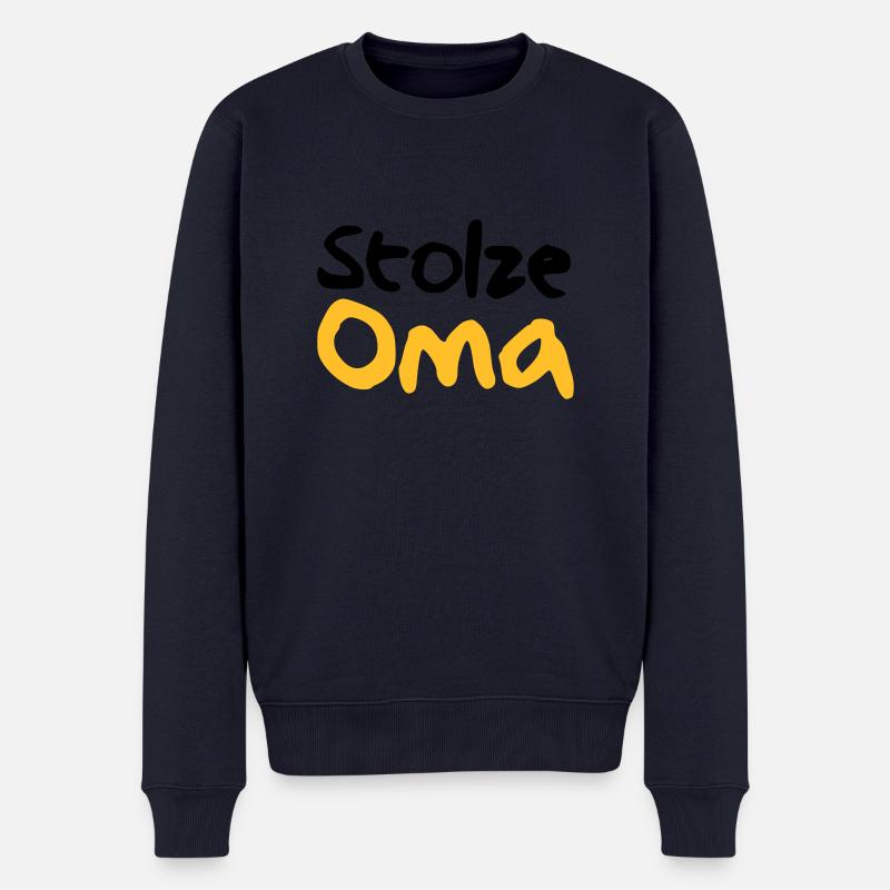 Stolze Oma - Männer Premium Bio Pullover - Navy