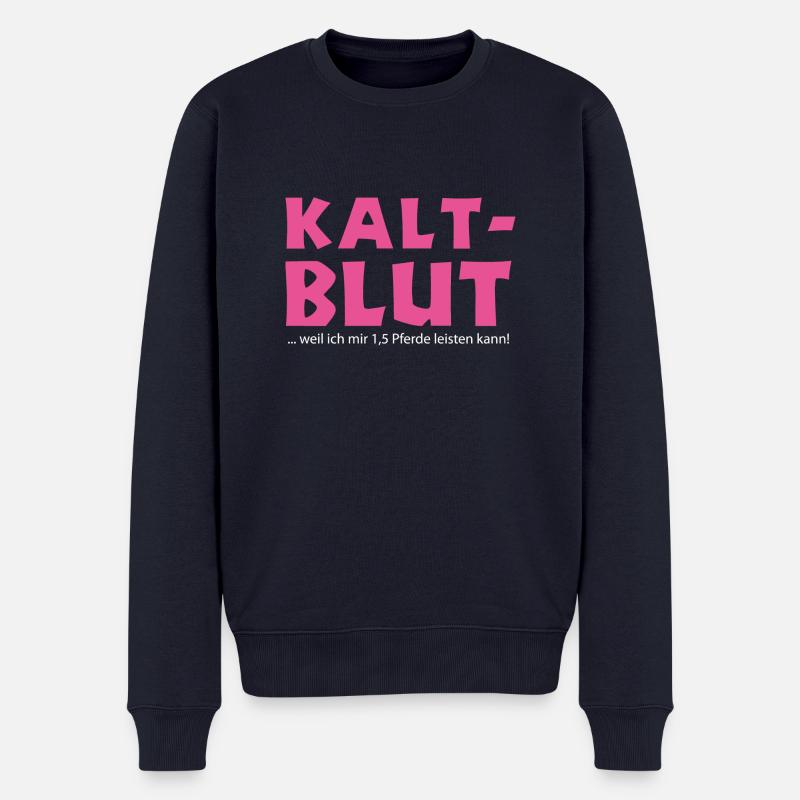Kaltblut =1,5_Pferde-2 - Männer Premium Bio Pullover - Navy