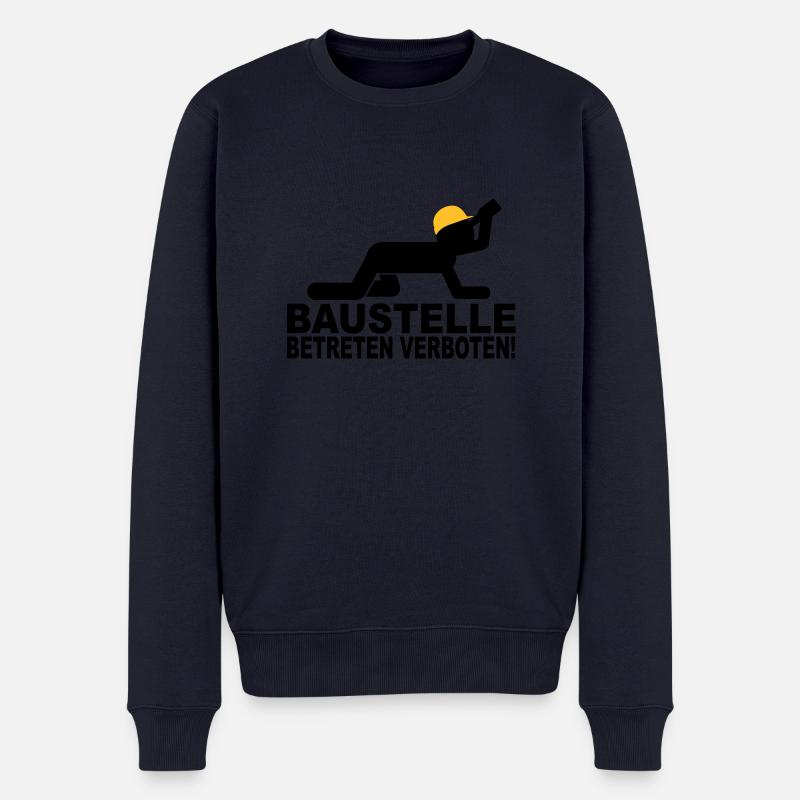 baustelle betreten verboten - Männer Premium Bio Pullover - Navy