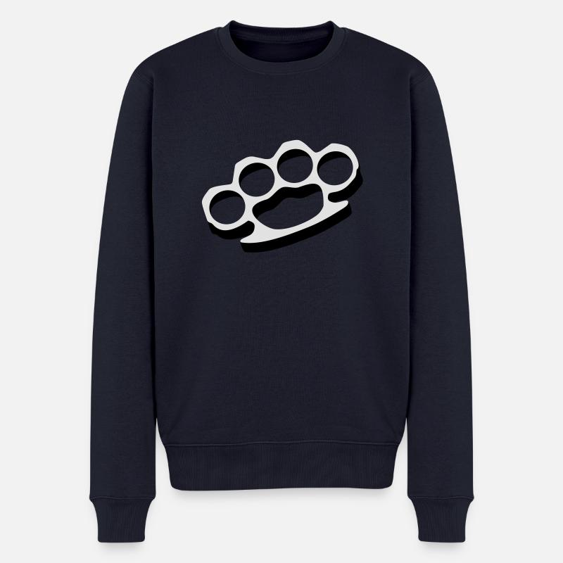 Schlagring - Männer Premium Bio Pullover - Navy