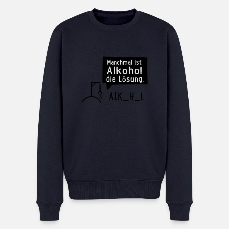 Alkohol - Männer Premium Bio Pullover - Navy