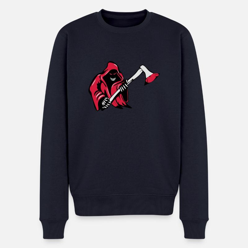 Horror tod axt monster - Männer Premium Bio Pullover - Navy