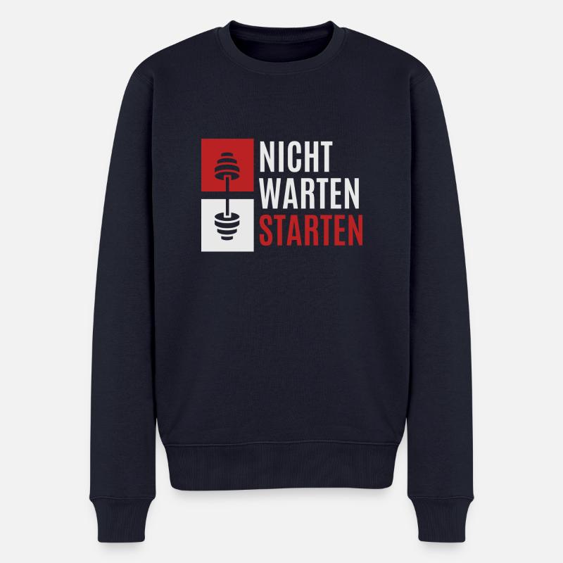 nicht warten starten 2 - Männer Premium Bio Pullover - Navy