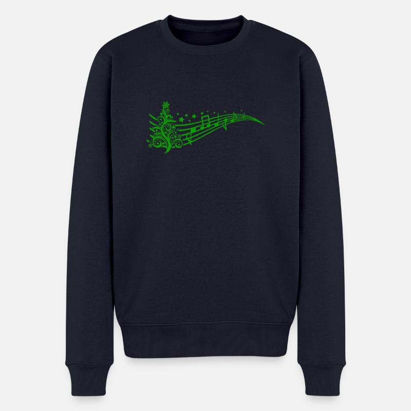 Weihnachten Notenspiel - Männer Premium Bio Pullover - Navy