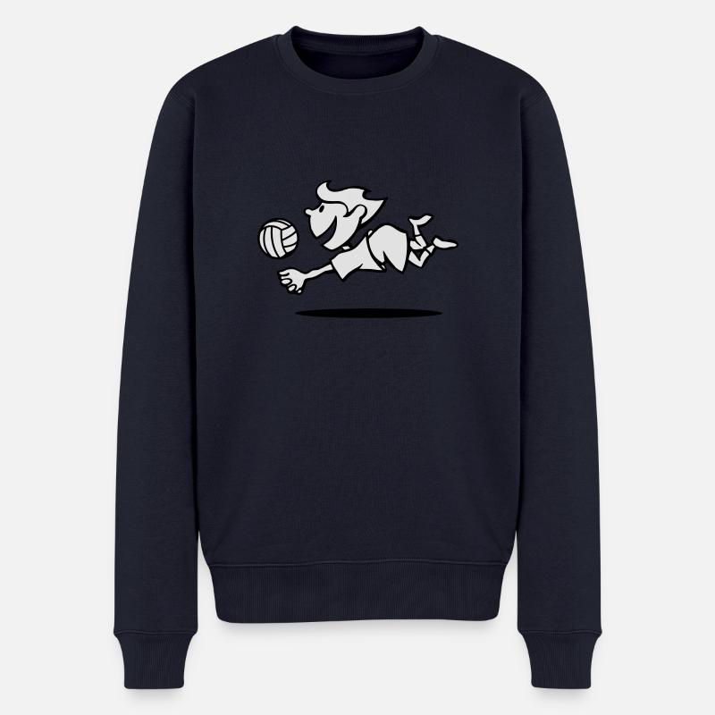 vl043b_volleyballer_2c - Männer Premium Bio Pullover - Navy