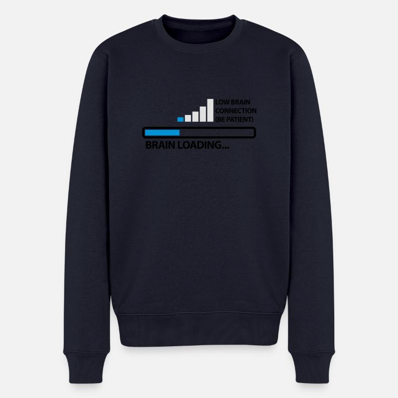 low_brain_connetion_loading_3c - Pull Premium bio Homme - bleu marine