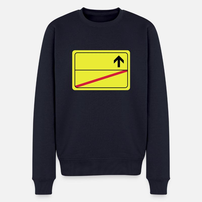 leeres Ortsschild - Männer Premium Bio Pullover - Navy