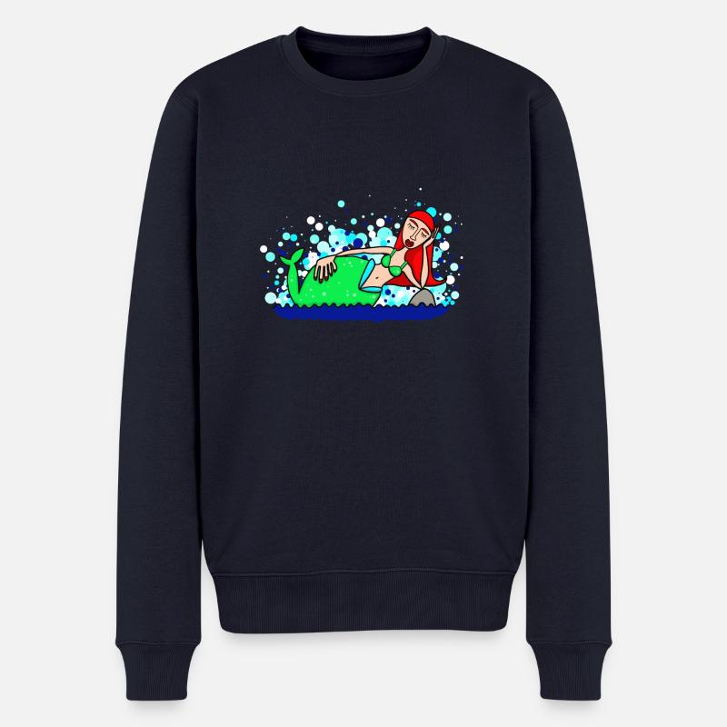 Meerjungfrau - Männer Premium Bio Pullover - Navy