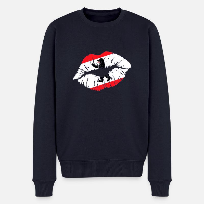 Kuss (Berlin) - Männer Premium Bio Pullover - Navy