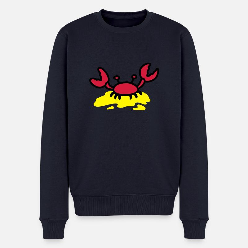 Krebs - Strand - Männer Premium Bio Pullover - Navy