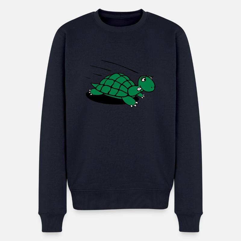 Schildkröte lauf! - Männer Premium Bio Pullover - Navy